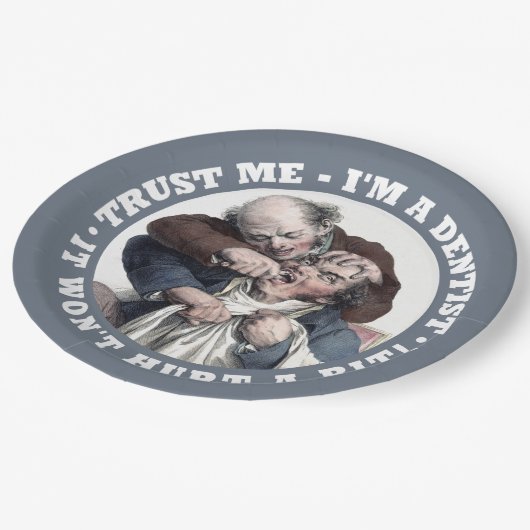 歯科医のユーモアの紙皿 ペーパープレート (アングル)