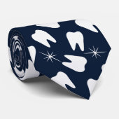 歯科医の光沢がある歯のデンタルケアの濃紺 ネクタイ (ロール)