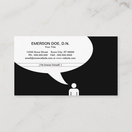 歯科医の冗談のジェットコースターの冗談 名刺 (裏面)