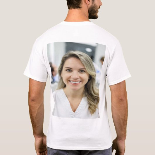 歯科医の写真をカスタマイズ・パーソナライズ Tシャツ (裏面)