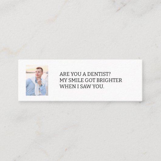 歯科医の写真デートすること通話カード スキニー名刺 (正面)