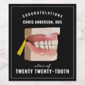 歯科医の卒業おめでとうワインラベル ワインラベル (シングルラベル)