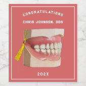 歯科医の卒業おめでとうワインラベル ワインラベル (シングルラベル)