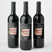 歯科医の卒業おめでとうワインラベル ワインラベル (ボトル)