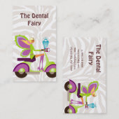 歯科医の名刺のスクーターのかわいい妖精 名刺 (正面/裏面)