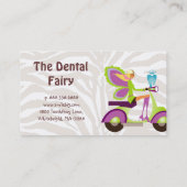 歯科医の名刺のスクーターのかわいい妖精 名刺 (裏面)
