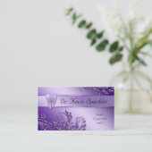 歯科医の名刺の紫色の輝きの葉の歯 名刺 (スタンド正面)