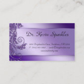 歯科医の名刺の紫色の輝きの葉の歯 名刺 (裏面)