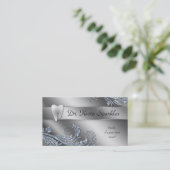 歯科医の名刺の銀の輝きの葉の歯 名刺 (スタンド正面)