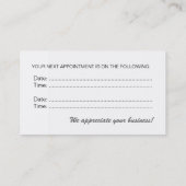 歯科医の名刺 予約カード (裏面)