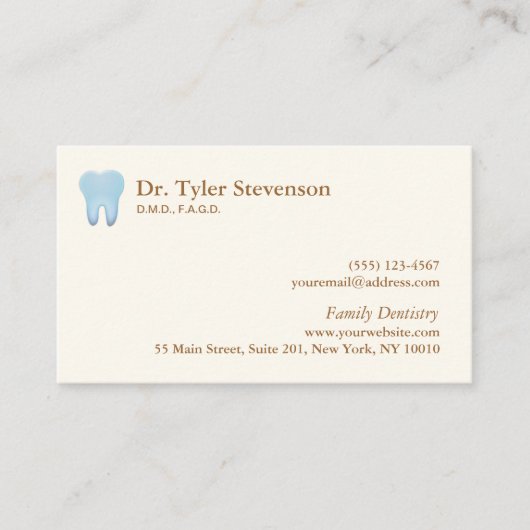 歯科医の名刺 予約カード (正面)