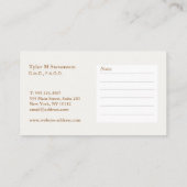 歯科医の名刺 名刺 (裏面)