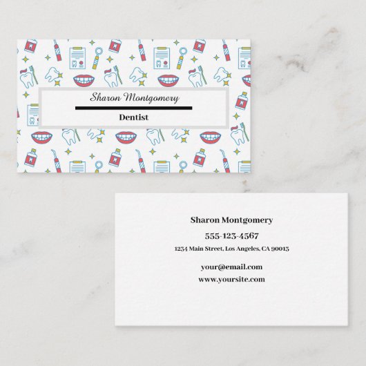 歯科医の名刺 名刺 (正面/裏面)