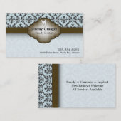 歯科医の名刺-歯のヴィンテージの青及びブラウン 名刺 (正面/裏面)