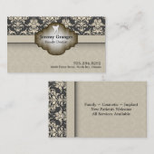 歯科医の名刺-歯のヴィンテージベージュ色ブラウン 名刺 (正面/裏面)