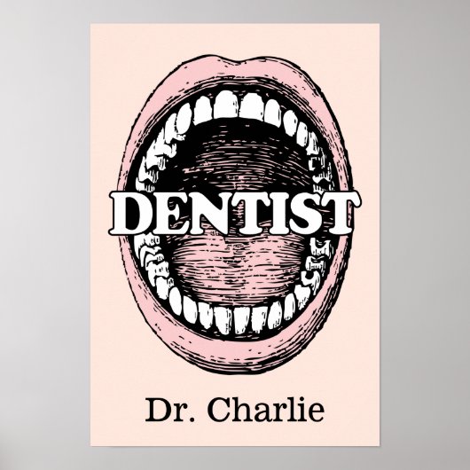 歯科医の名前をカスタムするとカラーポスター ポスター (正面)