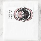 歯科医の名前をカスタムするシール 長方形シール (バッグ)