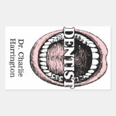 歯科医の名前をカスタムするシール 長方形シール (正面)