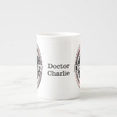 歯科医の名前をカスタムするマグ ボーンチャイナマグカップ (正面)