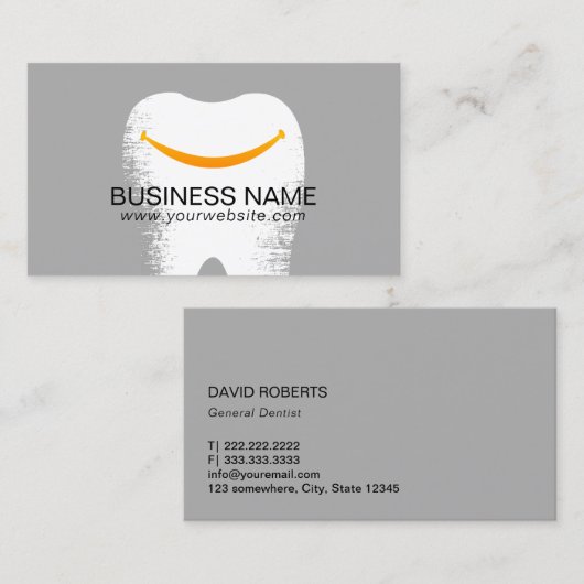 歯科医の大きいスマイルのプロフェッショナルのデンタルケア 名刺 (正面/裏面)