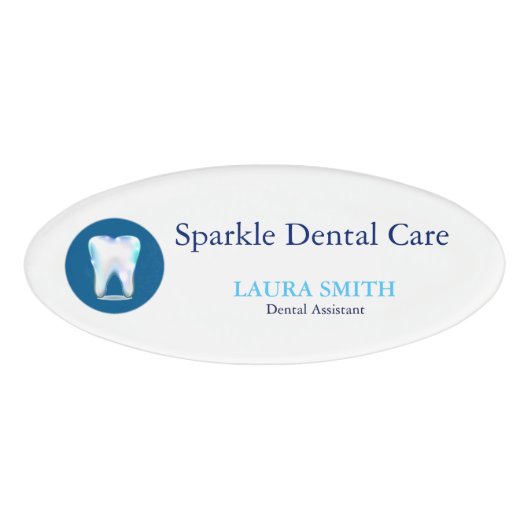 歯科医の従業員のスタッフの磁気名札 名札 (正面)