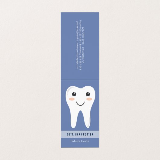 歯科医の微笑の歯のアポイントメントカード 名刺 (外部フラット)