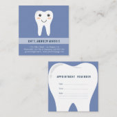 歯科医の微笑の歯の正方形の名刺 予約カード (正面/裏面)