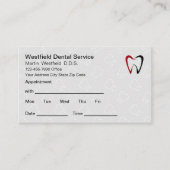 歯科医の患者のバルクアポイントメントのアラーム 名刺 (正面)