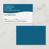 歯科医の患者アポイントメントカードのアラーム 名刺 (正面/裏面)