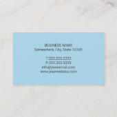 歯科医の手と歯のライトブルーデンタルケア 名刺 (裏面)