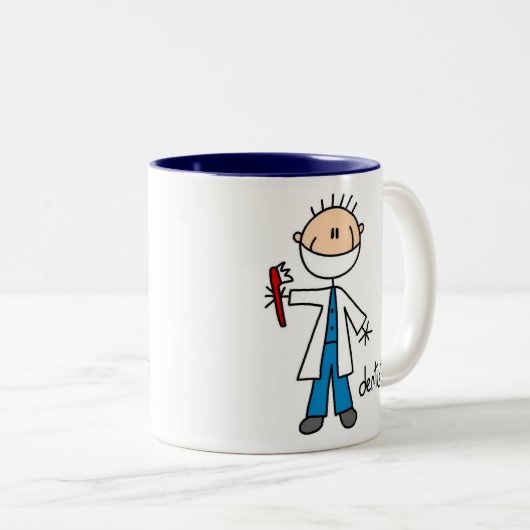 歯科医の棒の姿のマグ ツートーンマグカップ (正面右)