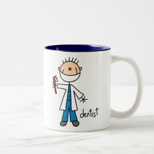 歯科医の棒の姿のマグ ツートーンマグカップ (右)