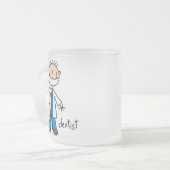 歯科医の棒の姿 フロストグラスマグカップ (正面左)