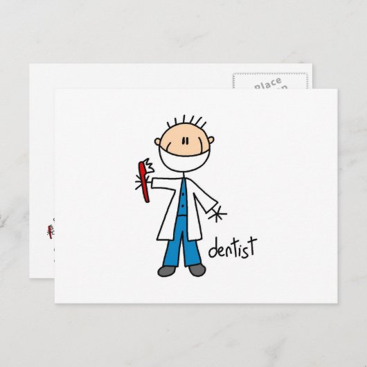 歯科医の棒の姿 ポストカード (正面/裏面)