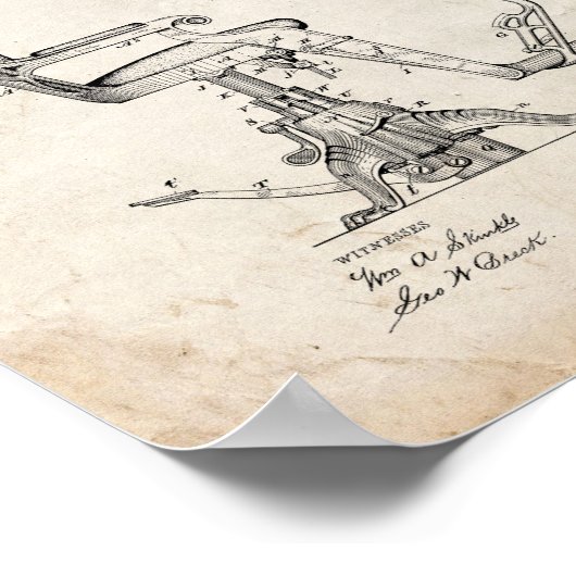 歯科医の椅子の特許の改善 – Old Look ポスター (角)