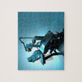 歯科医の椅子、コンピュータのアートワーク。 ジグソーパズル (縦)