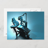 歯科医の椅子、コンピュータのアートワーク。 ポストカード (正面/裏面)