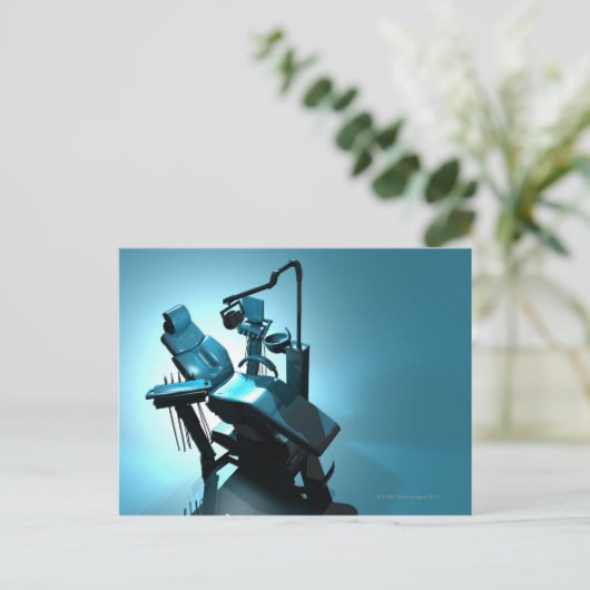 歯科医の椅子、コンピュータのアートワーク。 ポストカード (スタンド正面)