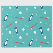 歯科医の楽器の継ぎ目が無いパターン ラッピングペーパー (フラット)