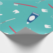 歯科医の楽器の継ぎ目が無いパターン ラッピングペーパー (角)