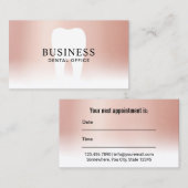 歯科医の歯のばら色の金ゴールドのパステル調の歯科アポイントメント 予約カード (正面/裏面)