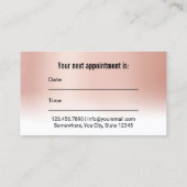 歯科医の歯のばら色の金ゴールドのパステル調の歯科アポイントメント 予約カード (裏面)