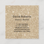歯科医の歯のモダンな金ゴールドの輝きの歯科医院 スクエア名刺 (裏面)