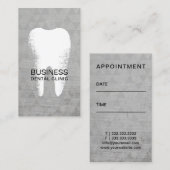 歯科医の歯のロゴのグランジで幾何学的な歯科医院 予約カード (正面/裏面)