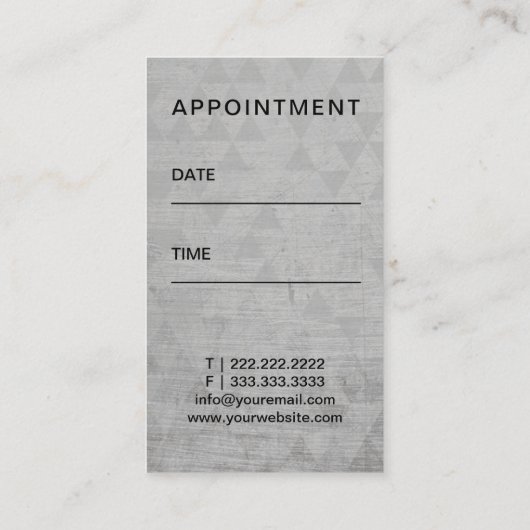 歯科医の歯のロゴのグランジで幾何学的な歯科医院 予約カード (裏面)