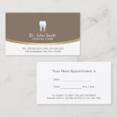 歯科医の歯の専門のデンタルケアのアポイントメント 予約カード (正面/裏面)