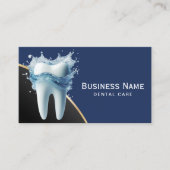 歯科医の歯の水スプラッシュモダンネイビーブルー歯科 予約カード (正面)