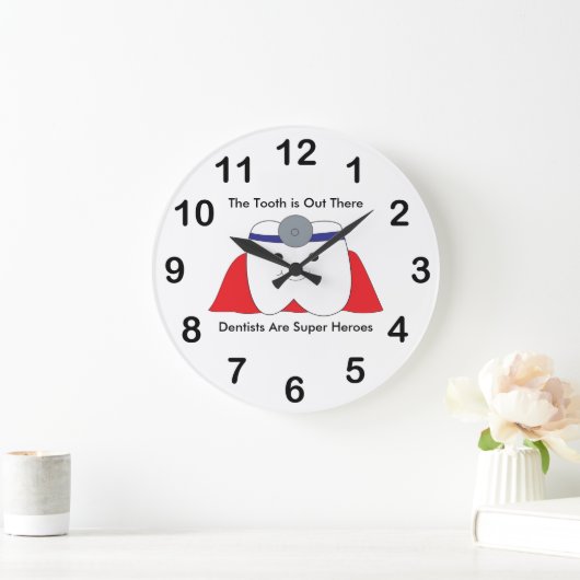 歯科医の歯の英雄は個人化なります ラージ壁時計 (ホーム)