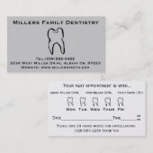 歯科医の歯科ビジネスおよびアポイントメントカード 予約カード (正面/裏面)