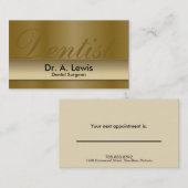 歯科医の歯科矯正医のアポイントメントの名刺 予約カード (正面/裏面)